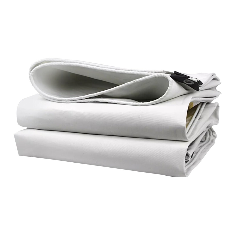 Heavy Duty Waterproof Tarpaulin White Pvc Tarp Sheet 1.5X3m With Reinforced Corners For Outdoor Camping 9330225513100