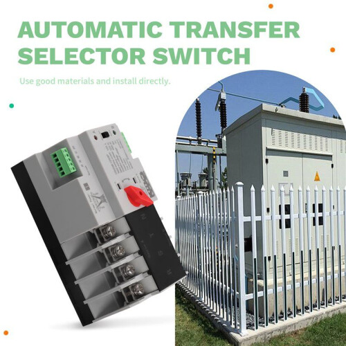 Single Phase Din Rail ATS 2P 125A AC220V Dual Power Automatic Transfer Electrical Selector Switches Uninterrupted 2