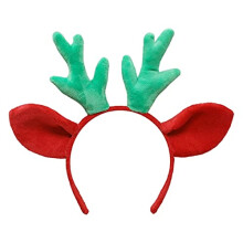 Red Animal Headband Deer Antler Design Soft Plush Non‑Slip Fit for Christmas and Halloween Party
