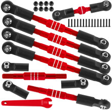 Red Aluminum RC Turnbuckles and Camber Links for Slash Rustler Stampede 4X4 VXL, Adjustable Upgrade