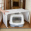 1Set Kattenbak Splash Guard Van Wit Plastic Urinebescherming 8