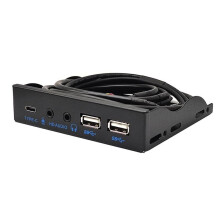 USB Front Panel USB3.2 Gen2 10Gbps Type C + 19Pin 2Port USB2.0 + HD Audio 3.5mm Earphone MIC for 3.5" Floppy Disk Bay B