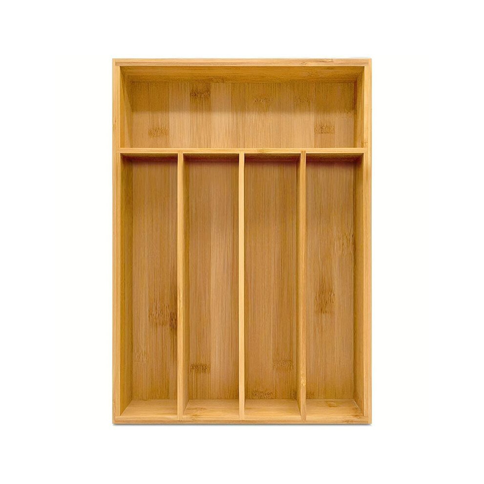 Tauoh Bamboo And Fork Box, Partition Board Box, Silverware Tray Organizer, Kitchen Organizer For Flatware Cutlery And Silver