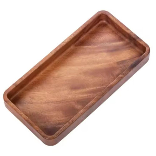 Walnut Plate Solid Wood Round Dessert Plate  Japanese Tableware Stackable Dessert Wooden Tray Tea Tray B
