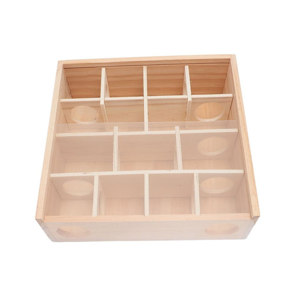 Tauoh Hamster Tunnel Maze With Cover Wooden Interactive Hamster Hideout Tunnel Exploration Toy For Mice Small Gerbil Hamsters