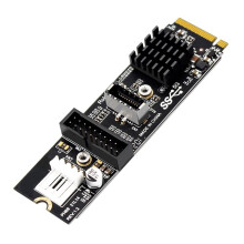 M.2 M Key PCIe to USB 3.1 Adapter Expansion Card TYPE C+19/20PIN M.2 PCIe to USB Adapter Converter Expansion Card