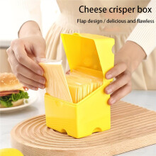 3pc Cheese Storage Box with Flip-Top Lid, Durable Kitchen Organizer for Food Preservation, Yellow, Space-Saving Design