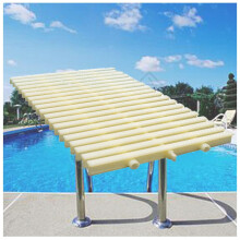Bone Color Pool Drain Grating 18x100CM 2 Pack – Easy Trim Overflow Cover for Above Ground Pool and Balcony Shower