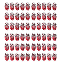 60Pcs Heart Charms Bulk Alloy Anatomical Charms Red Enamel Metal Antique Silver Gothic 3D Organ Hearts Halloween Charms