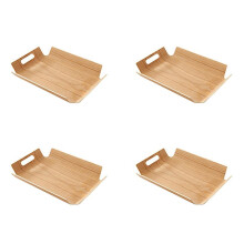 4X Bread Tray Storage Organizer Wooden Serving Tray Wood Tea Plate Food Dish Platter Plate Dinner Fruit Cake,A