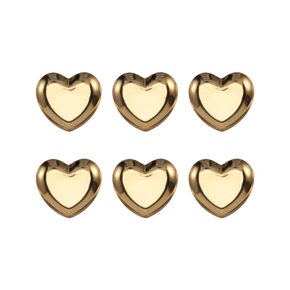 Brecantia 6X Heart Shaped Jewelry Serving Plate Metal Tray Storage Arrange Fruit Tray Home Gold