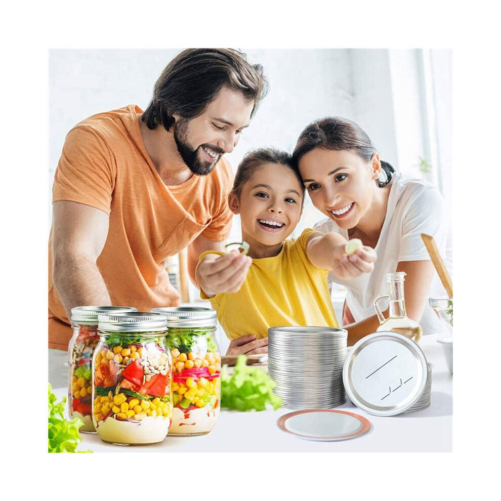 Canning Lids Regular Mouth For /Kerr Jars, Split-Type Metal Jar Lids With Silicone Seals, 42 Pcs Silver 6032767139147