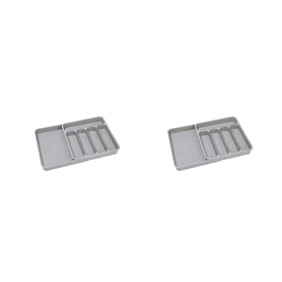 2X Expandable Cutlery Drawer Organiser, Utensil Organiser For Kitchen Drawers, Adjustable Silverware Organiser Brecantia