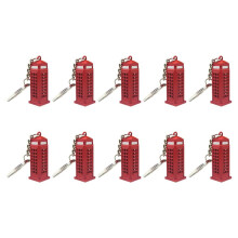 10X Vintage Telephone Booth British Miniature London Car Key Ring Keychains Diecast Keychain Gift for Women Girls