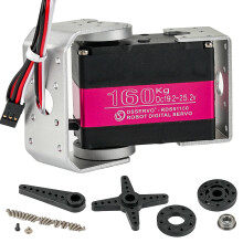 RD51160 160KG Torque Digital Servo Motor 24V CNC Aluminum Dual Shaft Robot Arm Servo for RC Vehicles and Robotics