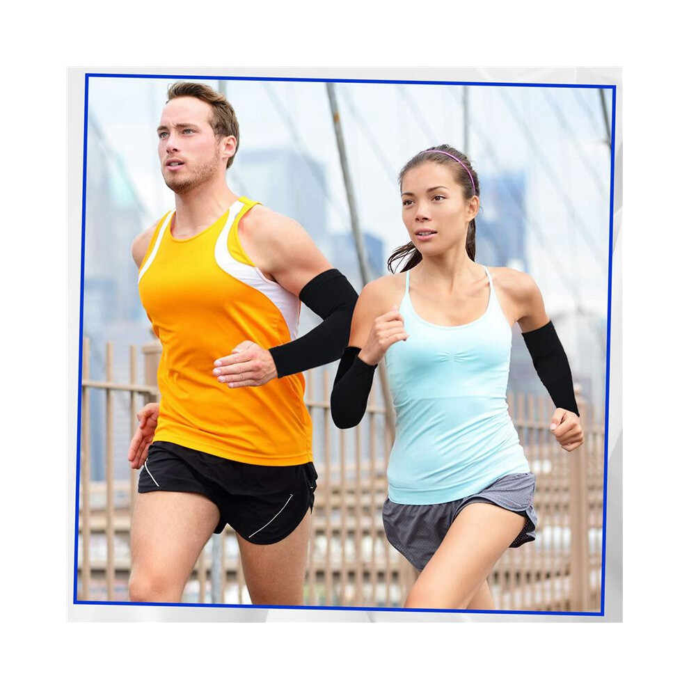 60 Pairs Cooling Arm Sleeves Uv Protection Warmers Sleeves For Men&Women,For Running, Cycling, Hiking, Black Brecantia