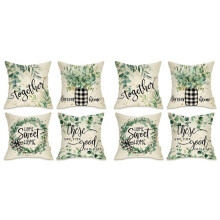 Spring Pillow Cover 18X18 Set of 8, Eucalyptus Leaf Farmhouse Throw Pillow, Spring Decorations Couch Cushion Case