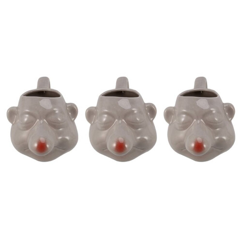 3X Cermic  Nose Egg Divider Cartoon Egg Yolk Separators Handle Filter Baking Tool Egg Holder for Kitchen