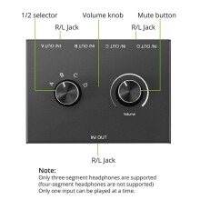 2X 4-Poorts 3,5 mm Stereo Audioschakelaar Ondersteuning 1 in 4 Uit of 4 in 1 Uit voor Pc-Telefoon Laptop Hoofdtelefoon