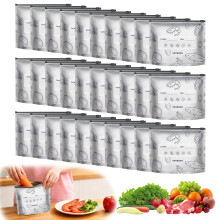 30 Pcs Reusable Foil Food Storage Bags, Medium Stand Up Aluminum Ziplock Bags with Leak‑Resistant Freshness Seal for Kitchen and Freezer