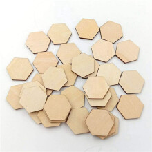 200 Piezas de Madera de Madera de Haya con Forma de Madera Hexagonal para Proyectos de Manualidades de Bricolaje Listos para Pintar O Decorar (25 mm)
