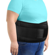 Back Support Belt 3XL/4XL Black, Adjustable Lumbar Brace for Lower Back Pain Relief and Posture Correction