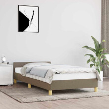 vidaXL sengestel uden madras, taupe, 100x200 cm, betrukket med stof