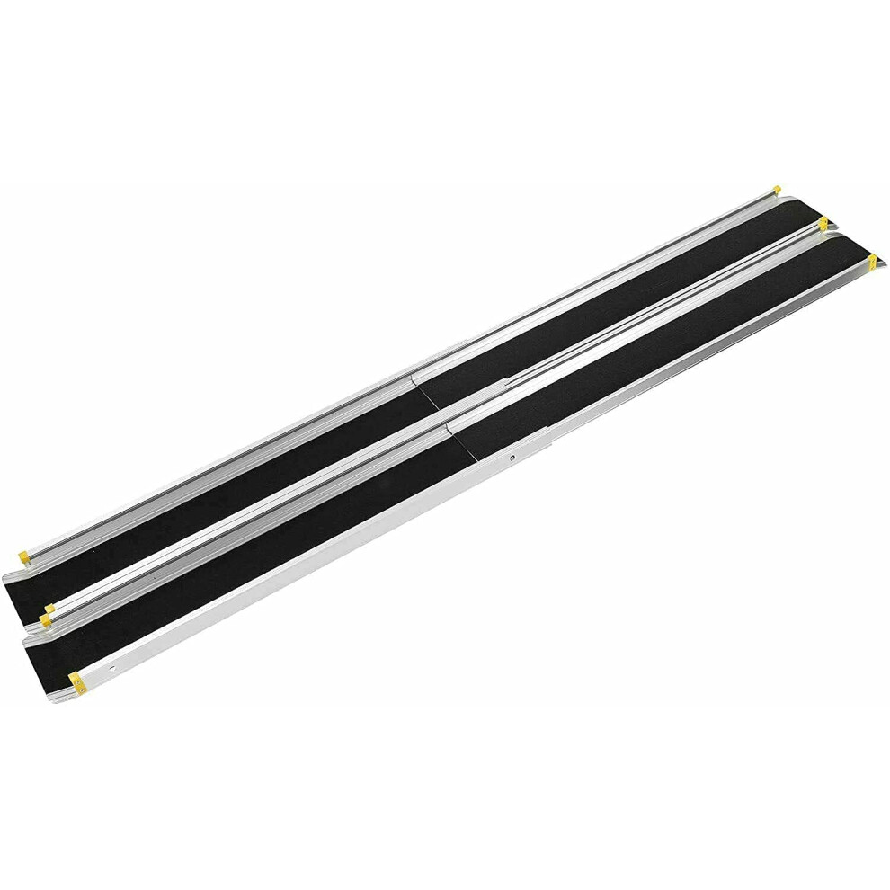 7 ft Aluminum Folding Wheelchair Ramp, AntiâSlip Surface, 600lb Capacity, Easy Carry Handle for Home and Vehicle