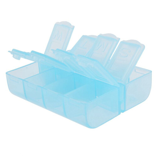4X Plastic Rectangle 8 Compartments 7 Days Medicine Pill Box 2