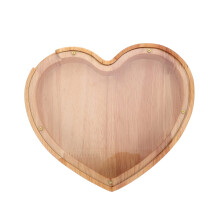 Heart Shaped Wooden Piggy Bank with Visible Savings Display Gift for Kids and Adults