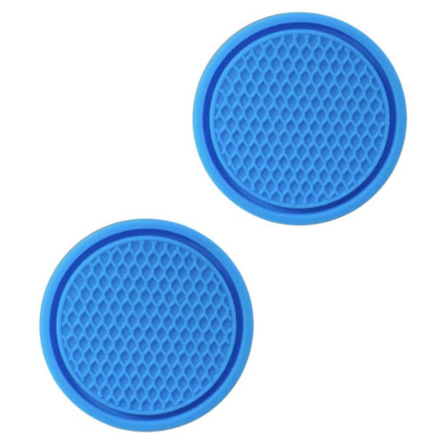 2 Piece Vehicle Drink Coasters Antislip Design Cup Holders-Blue