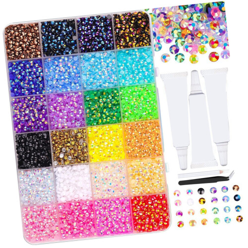 Sparkling Resin Rhinestones Assorted Color AB-24 squares