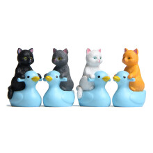 Miniature Cats Figurines Sitting Duck Cats Statue DIY-Blue