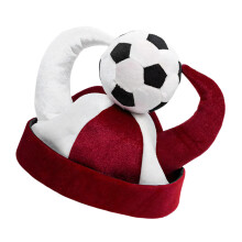 Bright Football Themed Party Hat With Creative Horn Design-Red