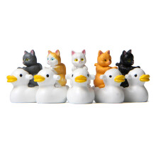 Mini Sitting Duck Cats Miniature Cats Figurine,Fairys-White