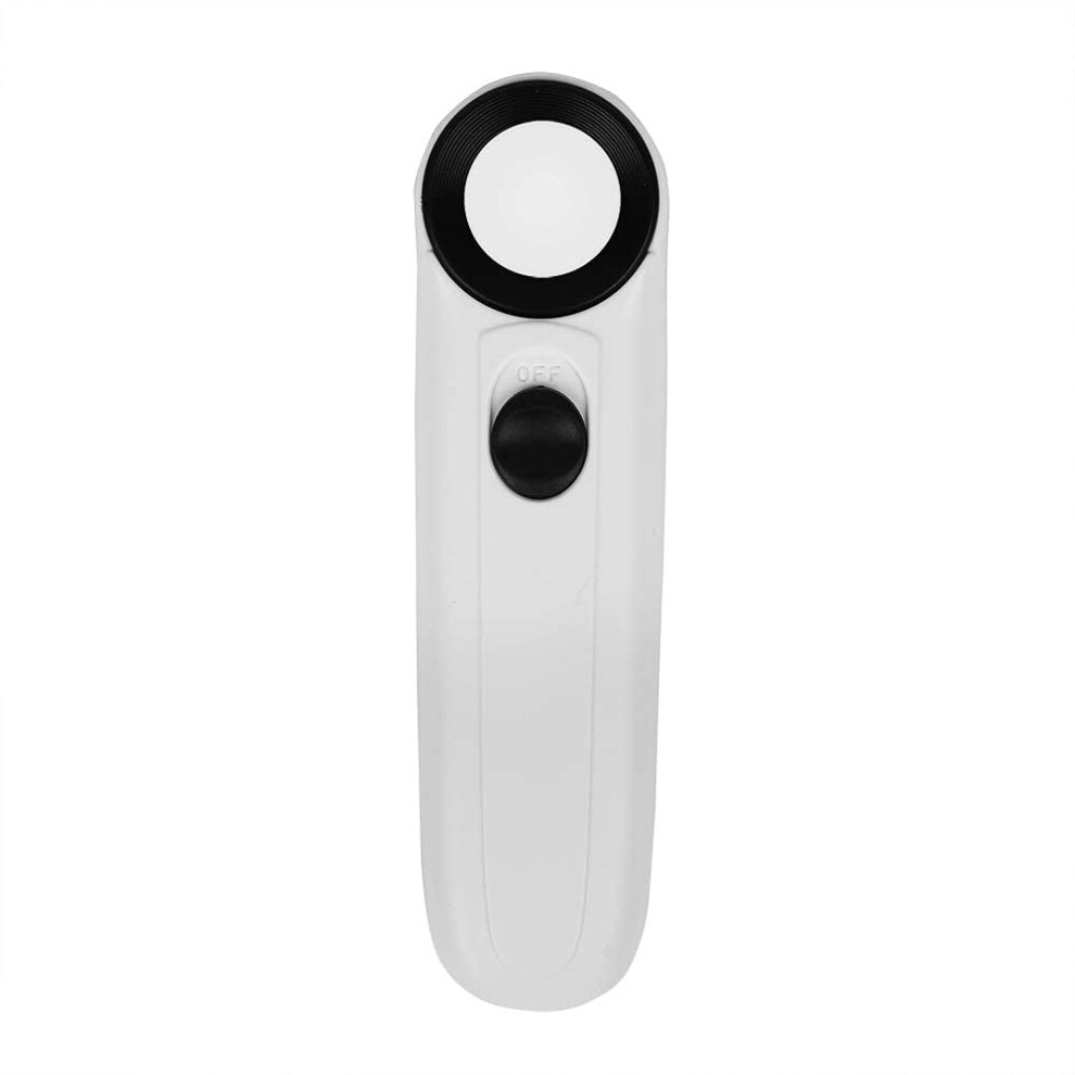 Light 40X Handheld Magnifier With Led For Jewelry Coins Stamps, Dual Led Illumination Acrylic Lens