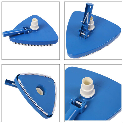 Weighted Triangular Pool Vacuum Head for Vinyl Inground and Above Ground Pools, Bright Blue Durable Design 2