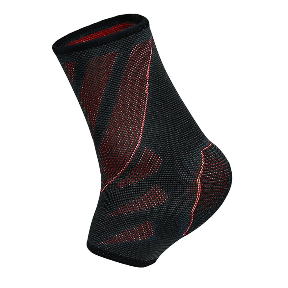 Ankle Support Brace for Men Adjustable Compression Sleeve Breathable Support for Running Basketball Red S