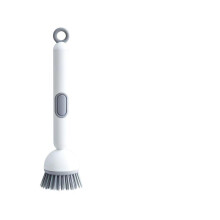 Dish Soap Dispensing Brush with 360 Rotating Head, Long Non‑Slip Handle and Durable Nylon Bristles
