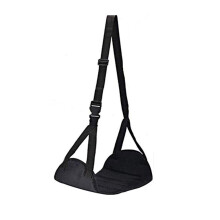 Adjustable Footrest Hammock for Airplane Travel and Office, Foldable Under Desk Foot Rest Black