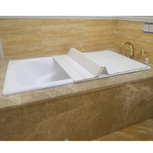Bathtub Cover PVC Folding White 164x70cm AntiDust Insulated Bath Lid with Precise Fit Design