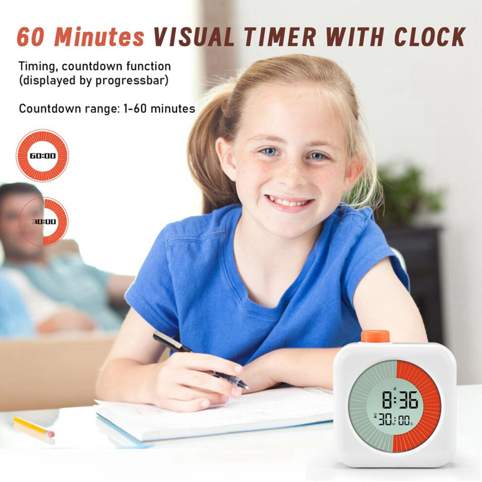 2X 60Minute Visual Timer,Dual Timer Clock,Classroom Timer,Countdown Timer for Timer Management Tool