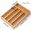 Bamboo and Fork Box, Partition Board Box, Silverware Tray Organizer, Kitchen Organizer for Flatware Cutlery and Silver 8