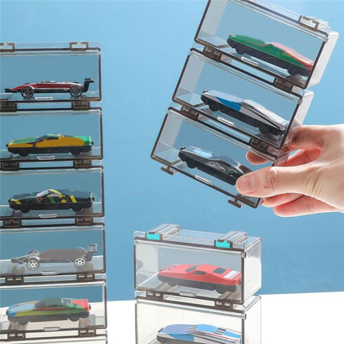 10Pcs Clear Acrylic Display Case for Car Mold, Wheels Car Model Display Case Scale Wheel Display Case B 2