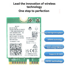 BE201 BE201NGW WIFI7 Card M.2 Cnvio3 8774Mbps Tri-Band Bluetooth5.4 Wireless WIFI Card with Case for Win10/11 64-Bit