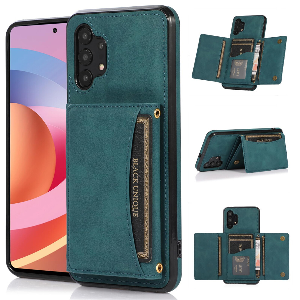Wallet Leather Case With Card Holder Kickstand Magnetic Closure Shockproof For Samsung Galaxy A52 5G Blue 9073542178460