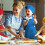 48-Piece Children'S Apron and Chef Hat Set, Adjustable, with 2-Pocket Kitchen Apron Apron 6