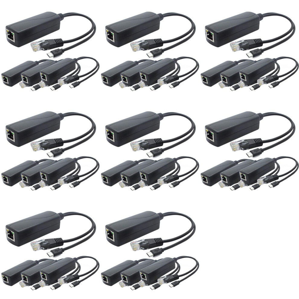 32-Pack 5V Poe Splitter, 48V To 5V 2.4A Adapter With Micro-Usb Plug, For Ip Camera,Tablets,For Raspberry Pi And More 6032356005136