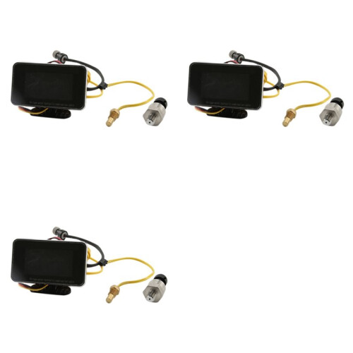 3X 3 In1 LCD Auto Digitale Meter Voltmeter/Oliedruk/Watertemperatuur 12-24V Universeel