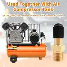 8 Set Gold 1/8 Schrader Valve, Metal 1/8 Tank Valve, Brass Pipe with Air Compressor Tank with Sealing Caps